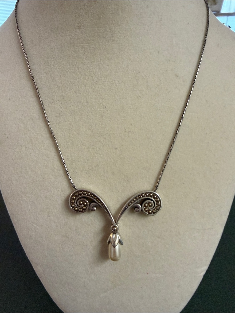 Brighton Silver Heart Pendant Necklace with Pearl - Picture 2 of 5